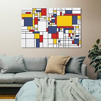 ピート・モンドリアン、『ニステルロードの家の中』、希少な画集より Amazon.co.jp: Piet Mondrianピート・モンドリアン絵画（赤、青